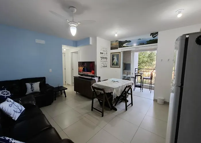Apartamento novo região central de Ubatuba, com churrasqueira e varanda, 2 vagas - Residencial Jathy NATAL E ANO NOVO LIVRE
